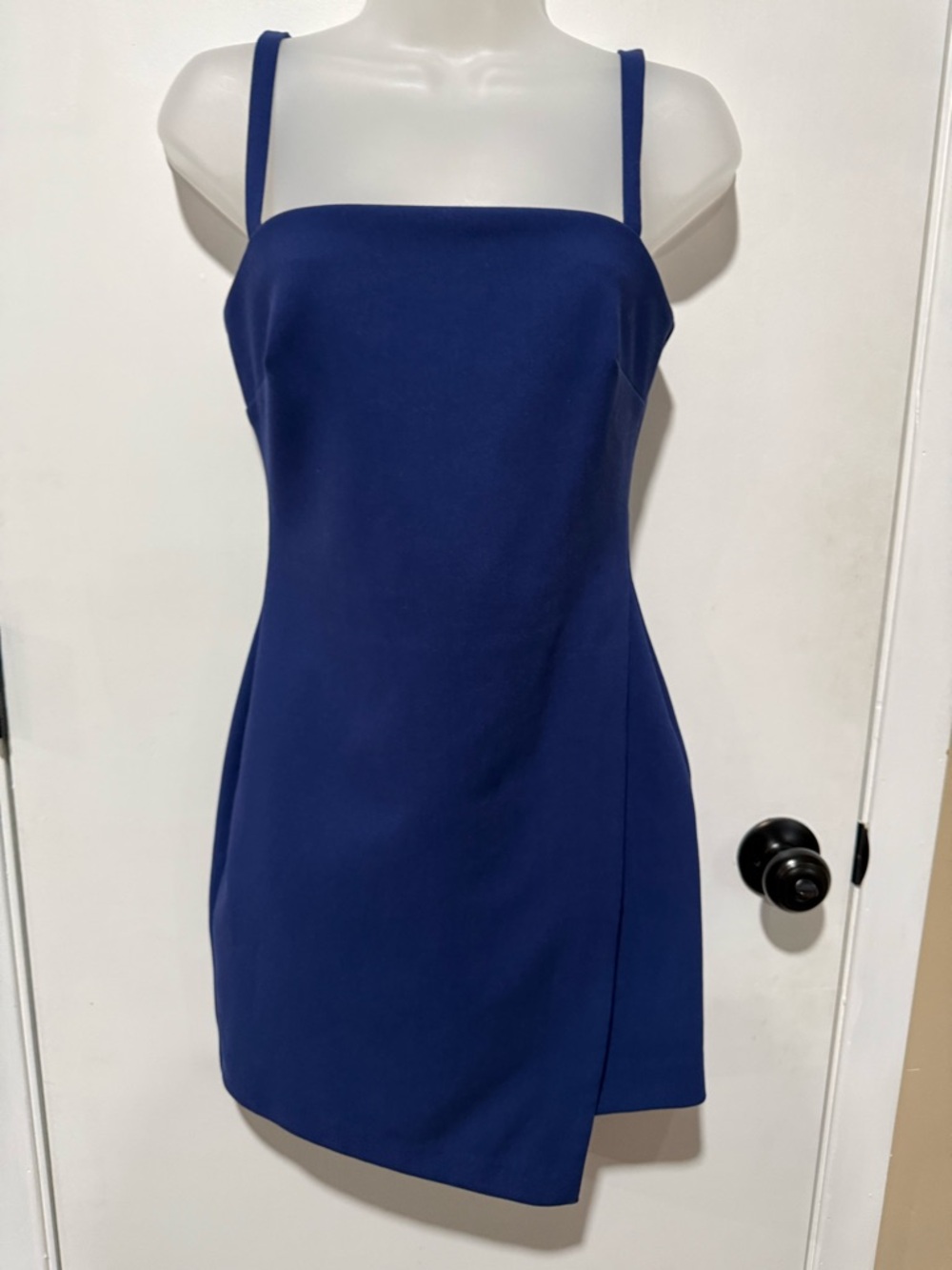Likely Navy Square-Neck Mini Dress with Thin Straps-#1319